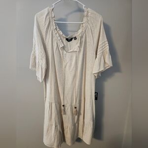 NWT plus size tan layered linen style dress